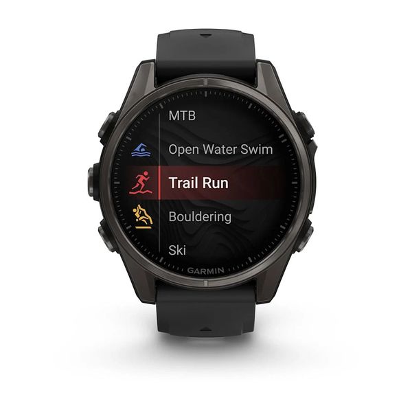 Смарт-годинник Garmin fenix 8 AMOLED (43 мм) Sapphire карбоново-сірий DLC титан чорний/гравійно-сірий  010-02903-21 фото