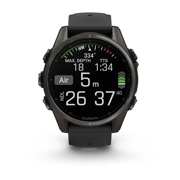 Смарт-часы Garmin fenix 8 AMOLED (43 мм) Sapphire карбоново-серый DLC титан черный/гравийно-серый 010-02903-21 фото