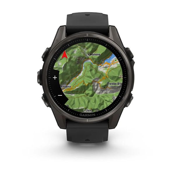 Смарт-годинник Garmin fenix 8 AMOLED (43 мм) Sapphire карбоново-сірий DLC титан чорний/гравійно-сірий  010-02903-21 фото