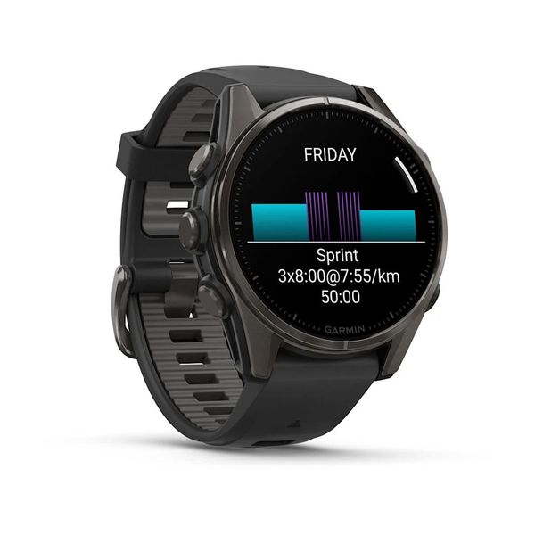 Смарт-часы Garmin fenix 8 AMOLED (43 мм) Sapphire карбоново-серый DLC титан черный/гравийно-серый 010-02903-21 фото