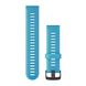 Змінні ремінці для смарт-годинника Garmin Forerunner (22 мм) силіконові, блакитні з грифельною фурнітурою 010-11251-2D фото