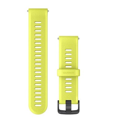 Сменные ремешки для смарт-часов Garmin Forerunner (22 мм) силиконовые, желтые с грифельной фурнитурой 010-11251-2V фото