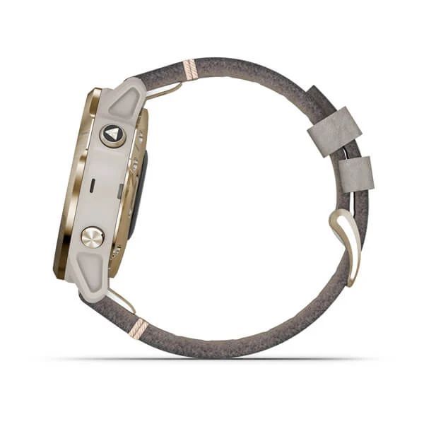 Смарт-часы Garmin fenix 6S Pro Solar Edition светло-золотистые с серым замшевым ремешком 010-02409-26 фото