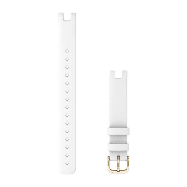 Ремінці для годинника Garmin Lily з італійської шкіри (14 мм) білі з кремово-золотистою фурнітурою (великі) 010-13068-A6 фото
