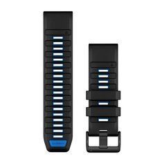 Ремешки для часов Garmin QuickFit 26 силиконовые, черные/синие 010-13393-09 фото