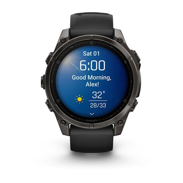 Смарт-часы Garmin fenix 8 AMOLED (47 мм) Sapphire карбоново-серый DLC титан черный/гравийно-серый  010-02904-21 фото