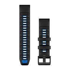 Ремешки для часов Garmin QuickFit 22 силиконовые, черные/синие 010-13392-09 фото