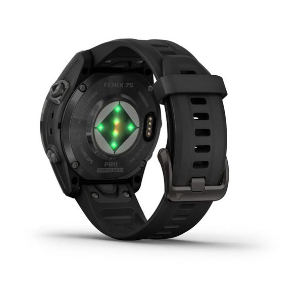 Смарт-часы Garmin fenix 7S Pro Sapphire Solar Edition карбоново-серые титановые DLC с черным ремешком 010-02776-11  фото
