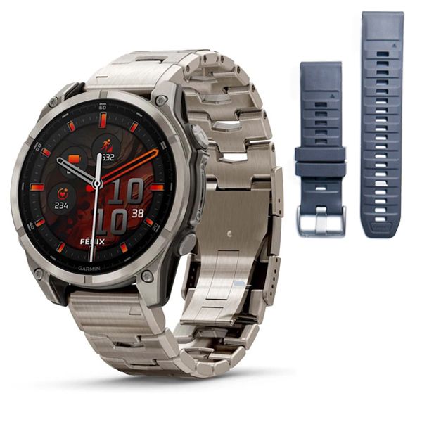 Смарт-годинник Garmin fenix 8 AMOLED (47 мм) Sapphire титан з титановим ремінцем 010-02904-40 фото