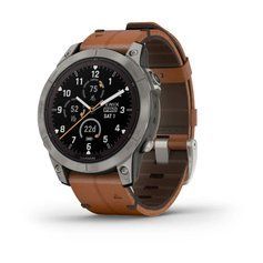 Смарт-часы Garmin fenix 7 Pro Sapphire Solar Edition титановые с каштановым кожаным ремешком 010-02777-30 фото