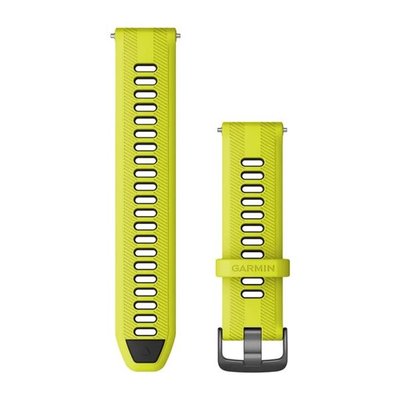 Сменные ремешки для смарт-часов Garmin Forerunner (22 мм) силиконовые, желтые/черные с грифельной фурнитурой 010-11251-AE фото