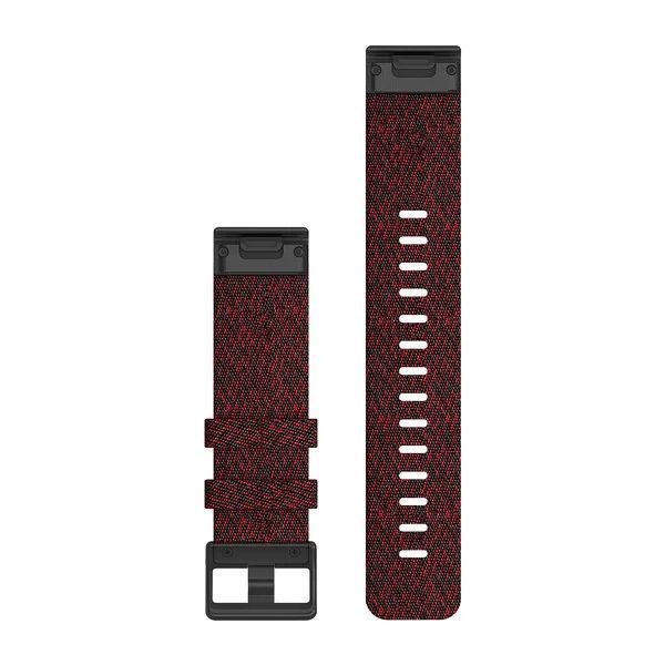 Ремінці для годинника Garmin QuickFit 22 нейлонові, чорно-червоні 010-12863-06 фото