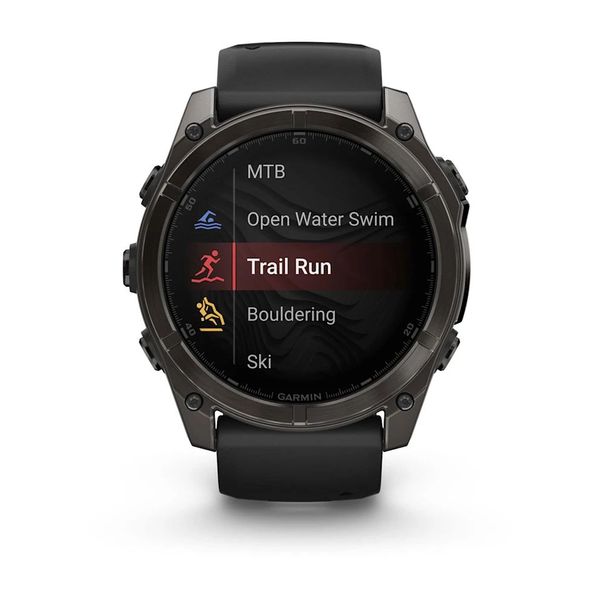 Смарт-годинник Garmin fenix 8 AMOLED (51 мм) Sapphire карбоново-сірий DLC чорний/гравійно-сірий 010-02905-21 фото