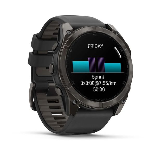 Смарт-часы Garmin fenix 8 AMOLED (51 мм) Sapphire карбоново-серый DLC черный/гравийно-серый 010-02905-21 фото