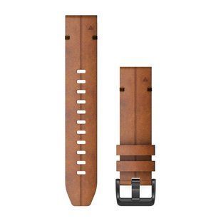 Ремешки для часов Garmin QuickFit 22 кожаные, каштанового цвета 010-12863-05 фото