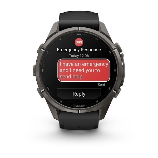 Смарт-годинник Garmin fenix 9 Pro (43 мм) inReach карбоново-сірий DLC титан чорний/гравійно-сірий 010-04335-11 фото