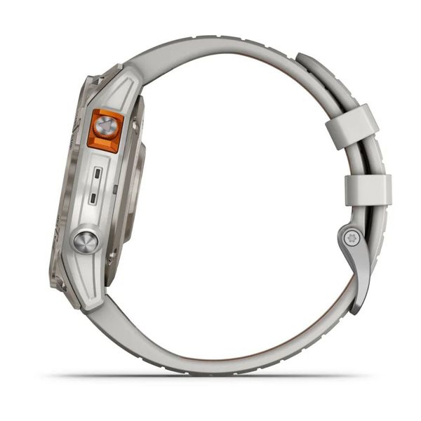 Смарт-часы Garmin fenix 7 Pro Sapphire Solar Edition титановые с туманно-серым/темно-оранжевым ремешком 010-02777-21 фото