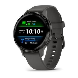 Смарт-часы Garmin Venu 3s серые со сланцевым стальным безелем и силиконовым ремешком* 02785-00 фото