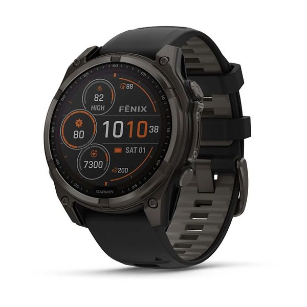 Смарт-часы Garmin fenix 8 (47 мм) Sapphire Solar карбоново-серый DLC титан черный/гравийно-серый 010-02906-11 фото