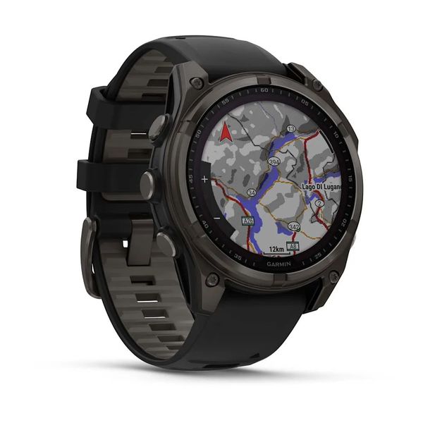 Смарт-годинник Garmin fenix 8 (47 мм) Sapphire Solar карбоново-сірий DLC титан чорний/гравійно-сірий 010-02906-11 фото