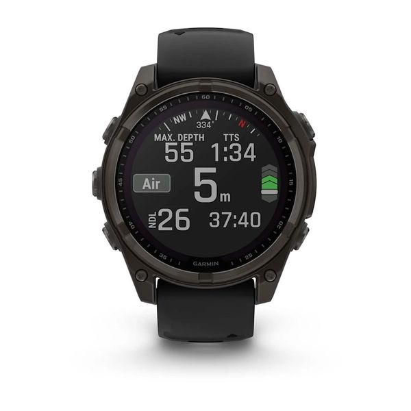 Смарт-часы Garmin fenix 8 (47 мм) Sapphire Solar карбоново-серый DLC титан черный/гравийно-серый 010-02906-11 фото