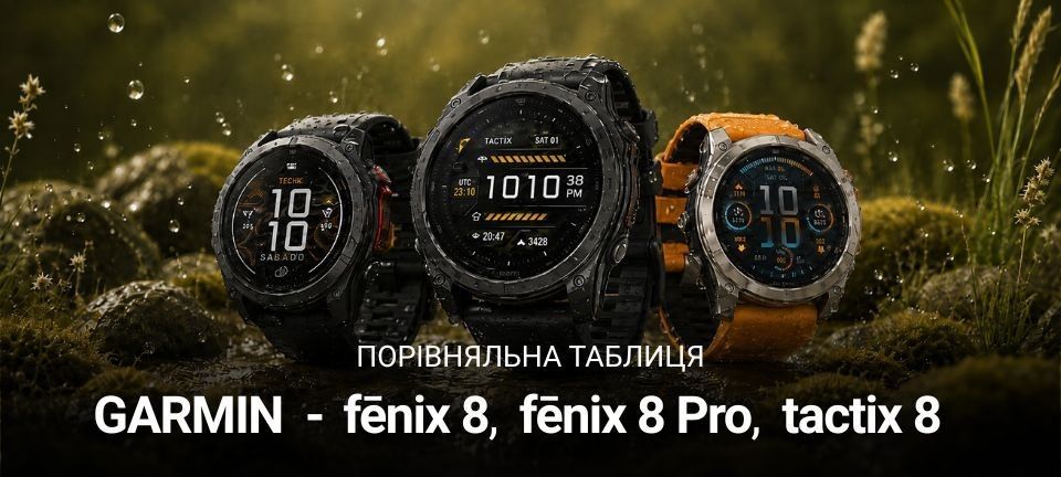 GARMIN fenix8 і tactix 8 порівняння