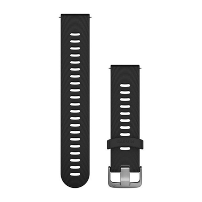 Швидкозмінні ремінці Garmin силіконові (20 мм) чорні з фурнітурою із нержавіючої сталі 010-11251-0Y фото