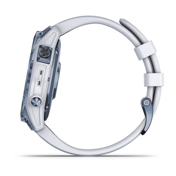 Смарт-часы Garmin fenix 7 Sapphire Solar минерально-синие титановые DLC с ремешком цвета белого камня 010-02540-25 фото