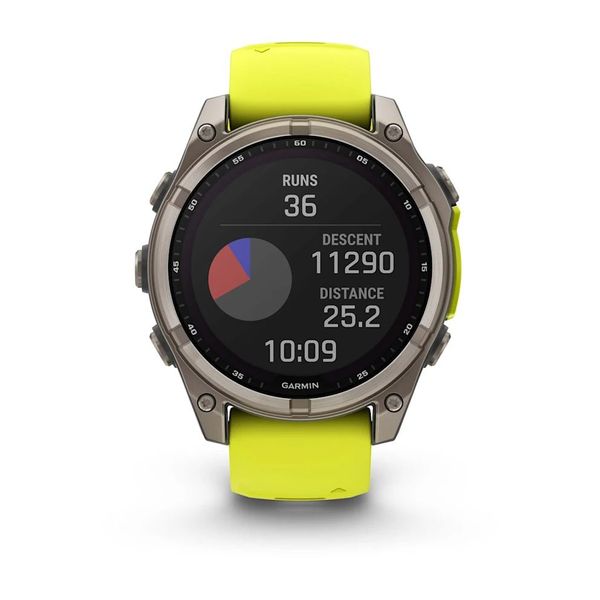 Смарт-годинник Garmin fenix 8 (47 мм) Sapphire Solar титан яскраво-жовтий/графітовий 010-02906-21 фото