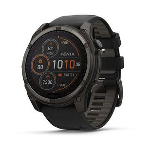 Смарт-часы Garmin fenix 8 (51 мм) Sapphire Solar карбоново-серый DLC титан черный/гравийно-серый 010-02907-11 фото