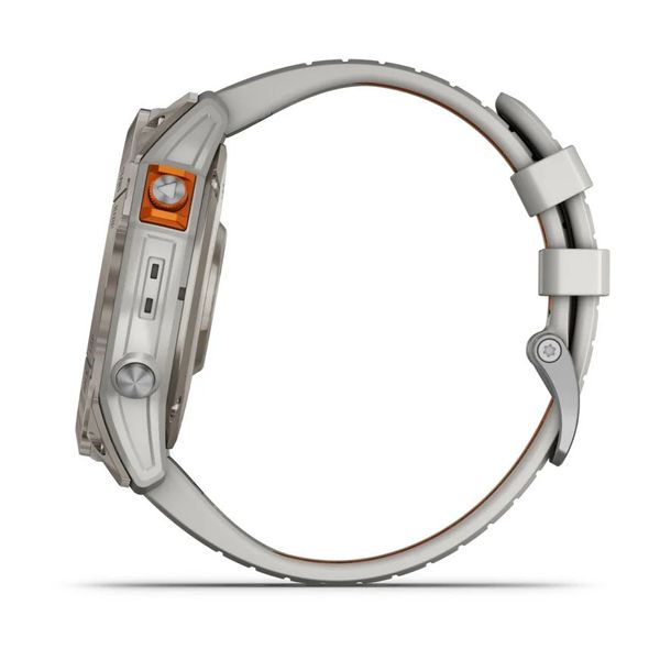 Смарт-часы Garmin fenix 7X Pro Sapphire Solar Edition титановые с туманно-серым/темно-оранжевым ремешком 010-02778-15 фото