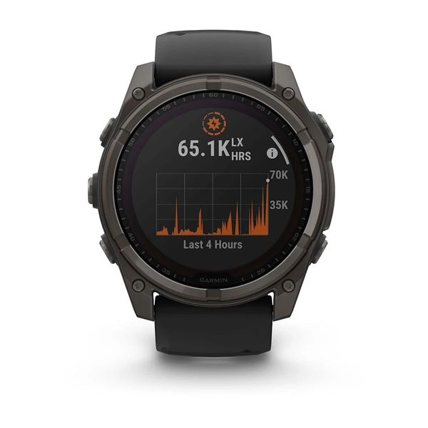 Смарт-годинник Garmin fenix 8 (51 мм) Sapphire Solar карбоново-сірий DLC титан чорний/гравійно-сірий 010-02907-11 фото