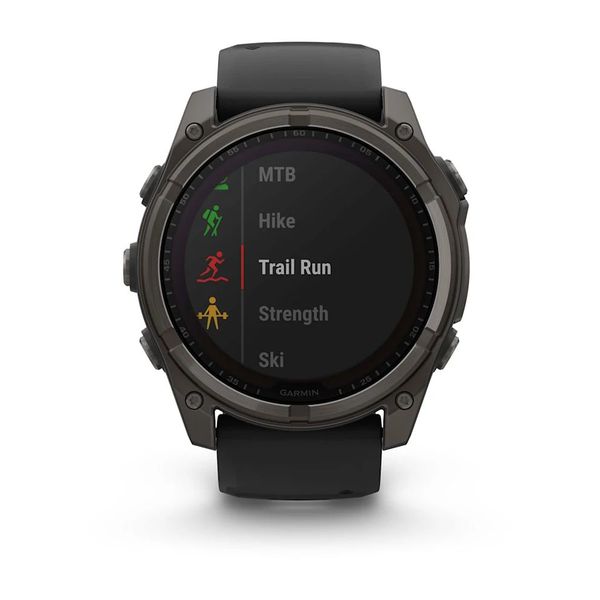 Смарт-годинник Garmin fenix 8 (51 мм) Sapphire Solar карбоново-сірий DLC титан чорний/гравійно-сірий 010-02907-11 фото