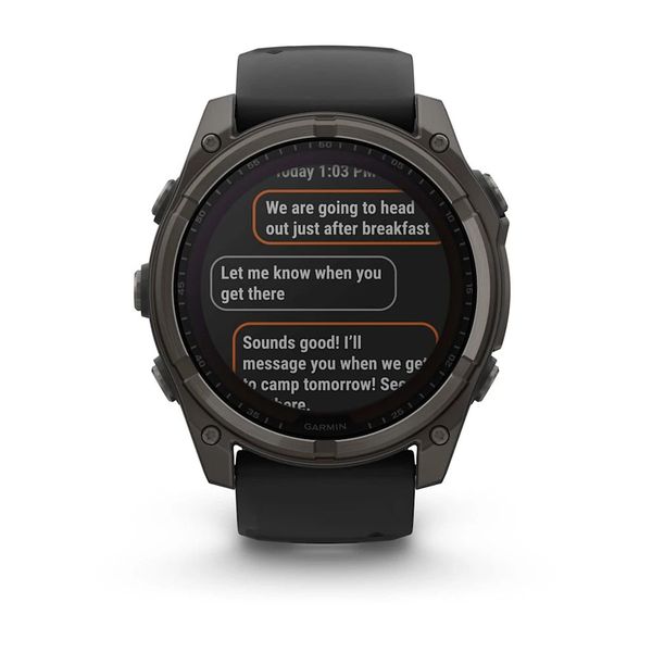 Смарт-годинник Garmin fenix 8 (51 мм) Sapphire Solar карбоново-сірий DLC титан чорний/гравійно-сірий 010-02907-11 фото