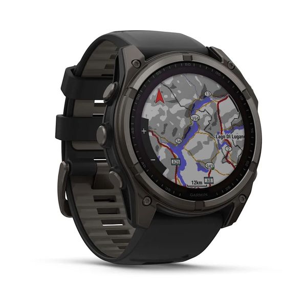 Смарт-часы Garmin fenix 8 (51 мм) Sapphire Solar карбоново-серый DLC титан черный/гравийно-серый 010-02907-11 фото