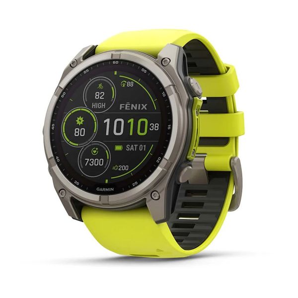 Смарт-годинник Garmin fenix 8 (51 мм) Sapphire Solar титан яскраво-жовтий/графітовий 010-02907-21 фото