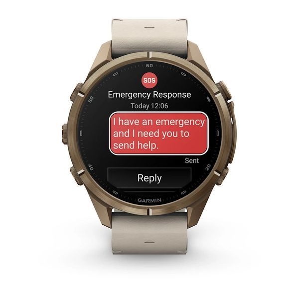 Смарт-годинник Garmin fenix 9 Pro (43 мм) inReach осінньо-золотистий титан/слонова кістка зі шкіряним ремінцем 010-04335-41 фото