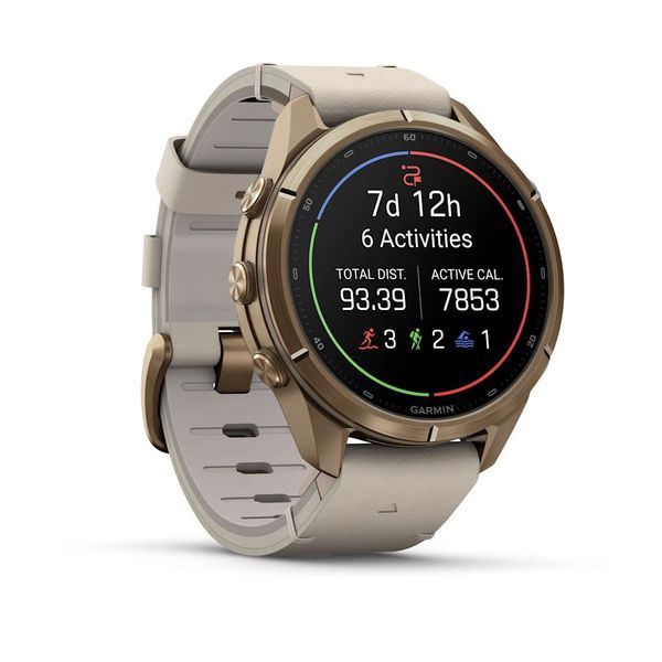 Смарт-годинник Garmin fenix 9 Pro (43 мм) inReach осінньо-золотистий титан/слонова кістка зі шкіряним ремінцем 010-04335-41 фото