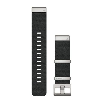 Ремінці для годинника Garmin QuickFit 22 нейлонові жаккардового плетіння, чорні зі сріблястою фурнітурою 010-12738-21 фото