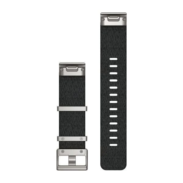 Ремешки для часов Garmin QuickFit 22 нейлоновые жаккардового плетения, черные с серебристой фурнитурой 010-12738-21 фото