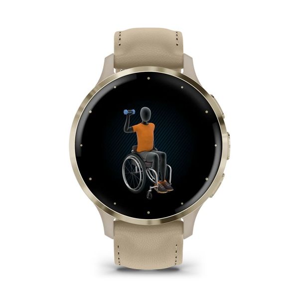 Смарт-часы Garmin Venu 3s французский серый с золотистым стальным безелем и кожаным ремешком 010-02785-55 фото