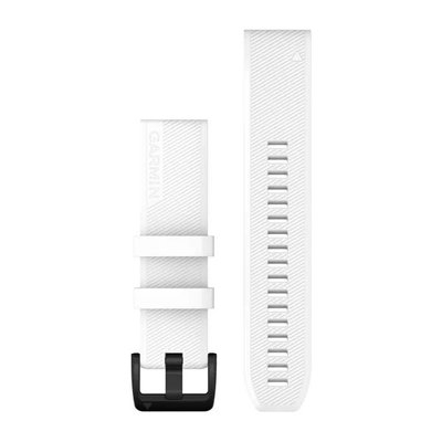 Ремінці для годинника Garmin QuickFit 22 силіконові, білі з чорною сталевою фурнітурою 010-12901-01 фото