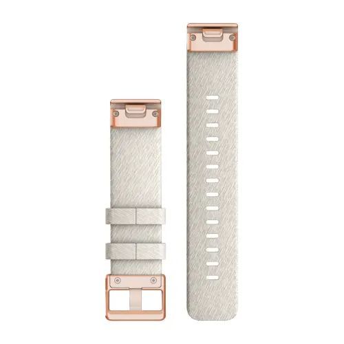 Ремінці для годинника Garmin QuickFit 20 fenix 7s Collection нейлонові кремові з рожево-золотистою фурнітурою 010-13102-09 фото