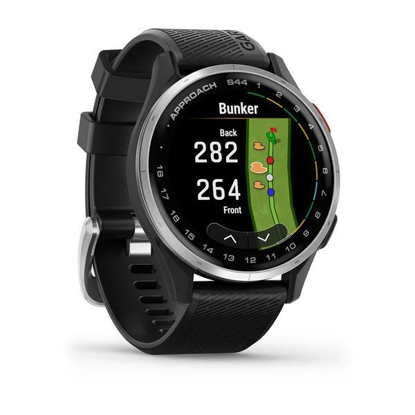 Смарт-годинник Garmin Approach S44 зі сріблястим алюмінієвим безелем та чорним ремінцем 010-03009-00 фото