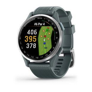 Смарт-годинник Garmin Approach S44 зі сріблястим алюмінієвим безелем та сірим ремінцем 010-03009-01 фото