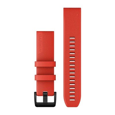 Ремінці для годинника Garmin QuickFit 22 силіконові, лазерно-червоні з чорною сталевою фурнітурою 010-12901-02 фото
