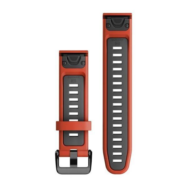 Ремешки для часов Garmin QuickFit 20 силиконовые пламенно-красные/графитовые 010-13279-04 фото