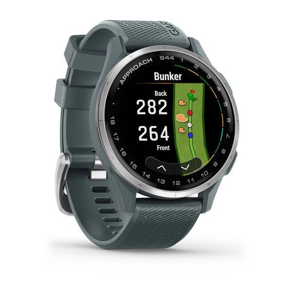 Смарт-часы Garmin Approach S44 с серебристым алюминиевым безелем и серым ремешком 010-03009-01 фото