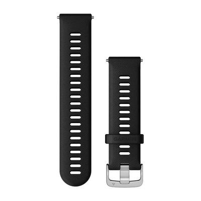 Быстросменные ремешки Garmin Forerunner 255 Collection (22 мм) силиконовые, черные с серебристой фурнитурой 010-11251-3A фото