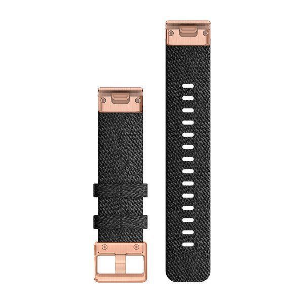 Ремешки для часов Garmin QuickFit 20 силиконовые, черные с розово-золотистой фурнитурой 010-12874-00 фото